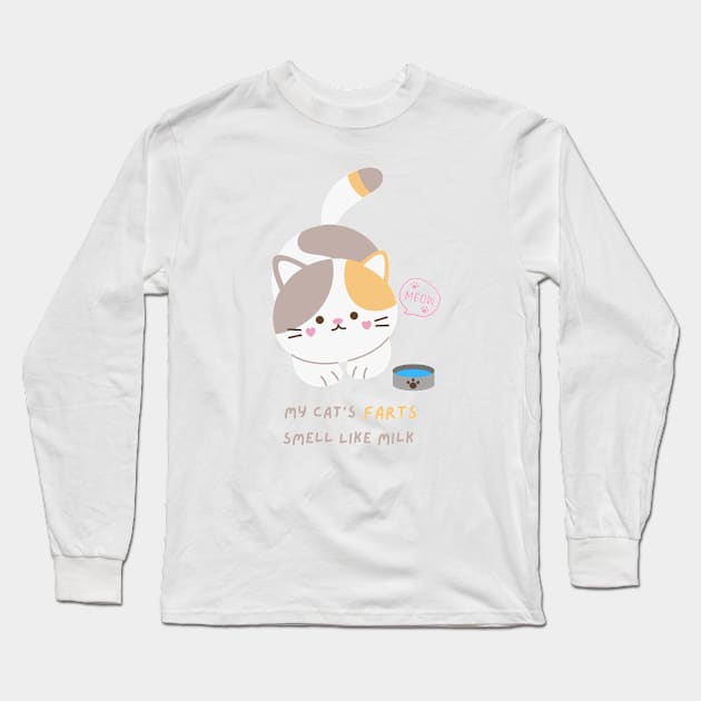 My Cat's FARTs Smell Like Milk Long Sleeve T-Shirt by FartMerch